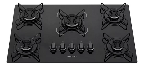 Cooktop a gás Itatiaia Preto 5 Bocas Essencial Bivolt 127V/220V 620CT50153